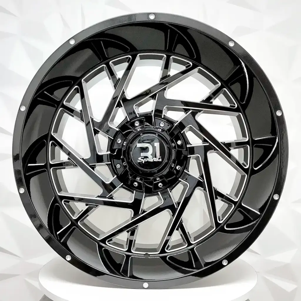 RIN 24X12 6-135/139.7 R1 SPORT LP132 BLACK MILLED+RIVETS HOLES ET-44 CB108.2