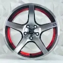 RIN 15X8 5-100 R1 SPORT 1318 BLACK MACHINE RED LINE ET0 CB73.1 